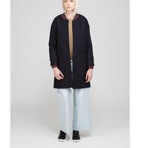 Des Petits Hauts MAURICETTE Stadium Coat Wool Marine Navy Size 1/Small